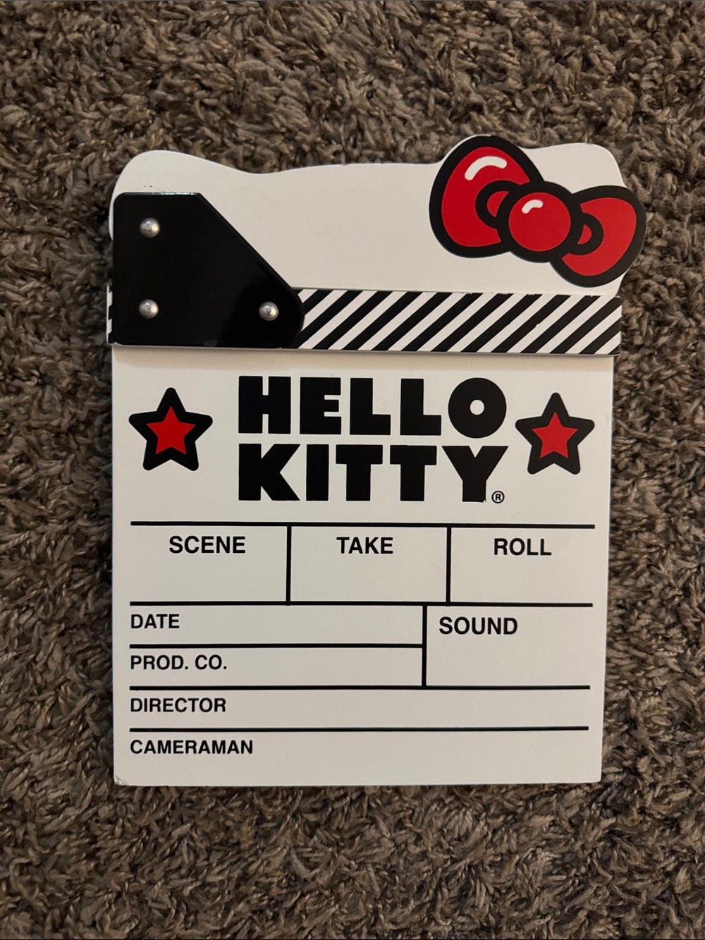 Hello Kitty Film Slate Sign - White, Black & Red